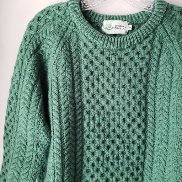 Original Aran Co. Green Merino Wool Sweater - Picture 2 of 14